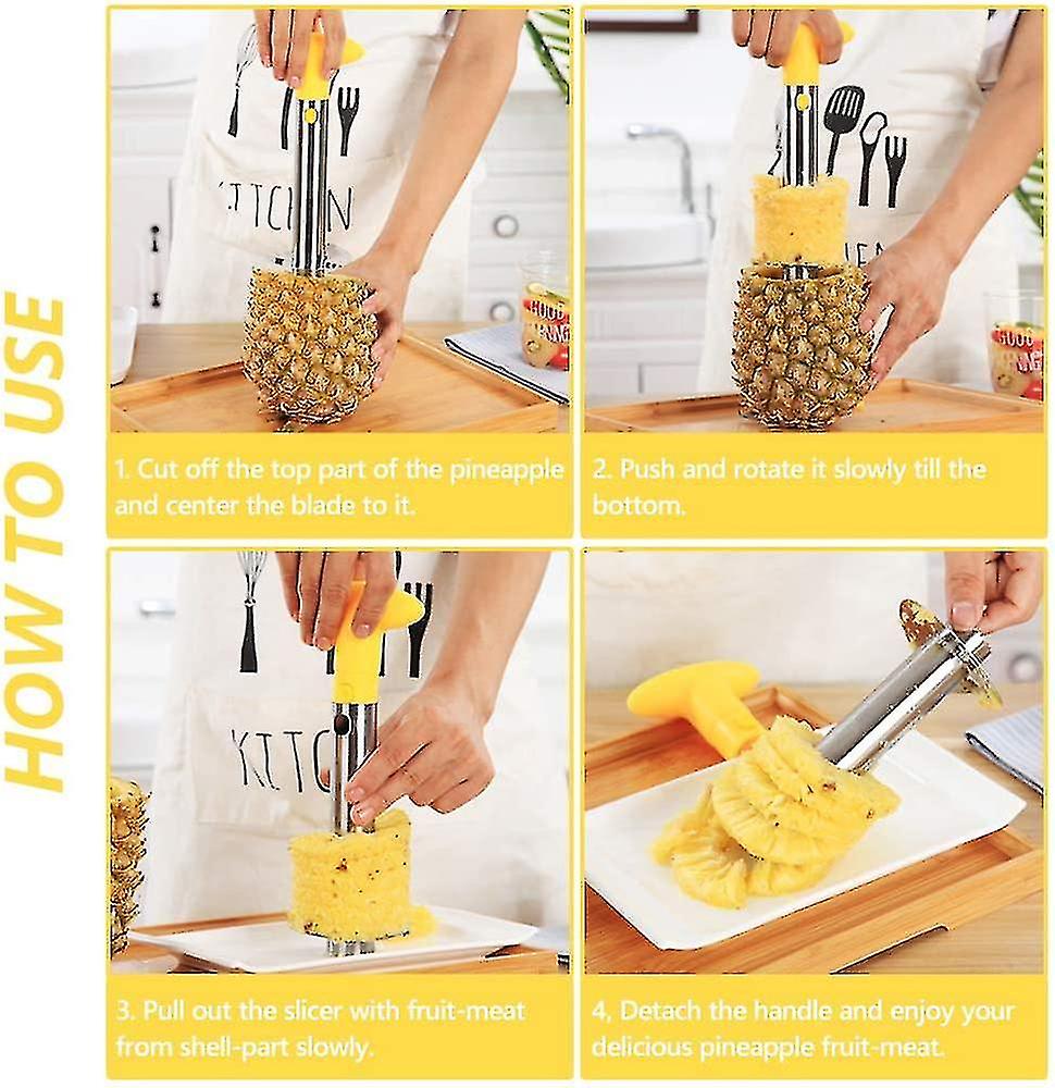 Pineapple Corer And Slicer Tool， 430 Stainless Steel Pineapple Cutter