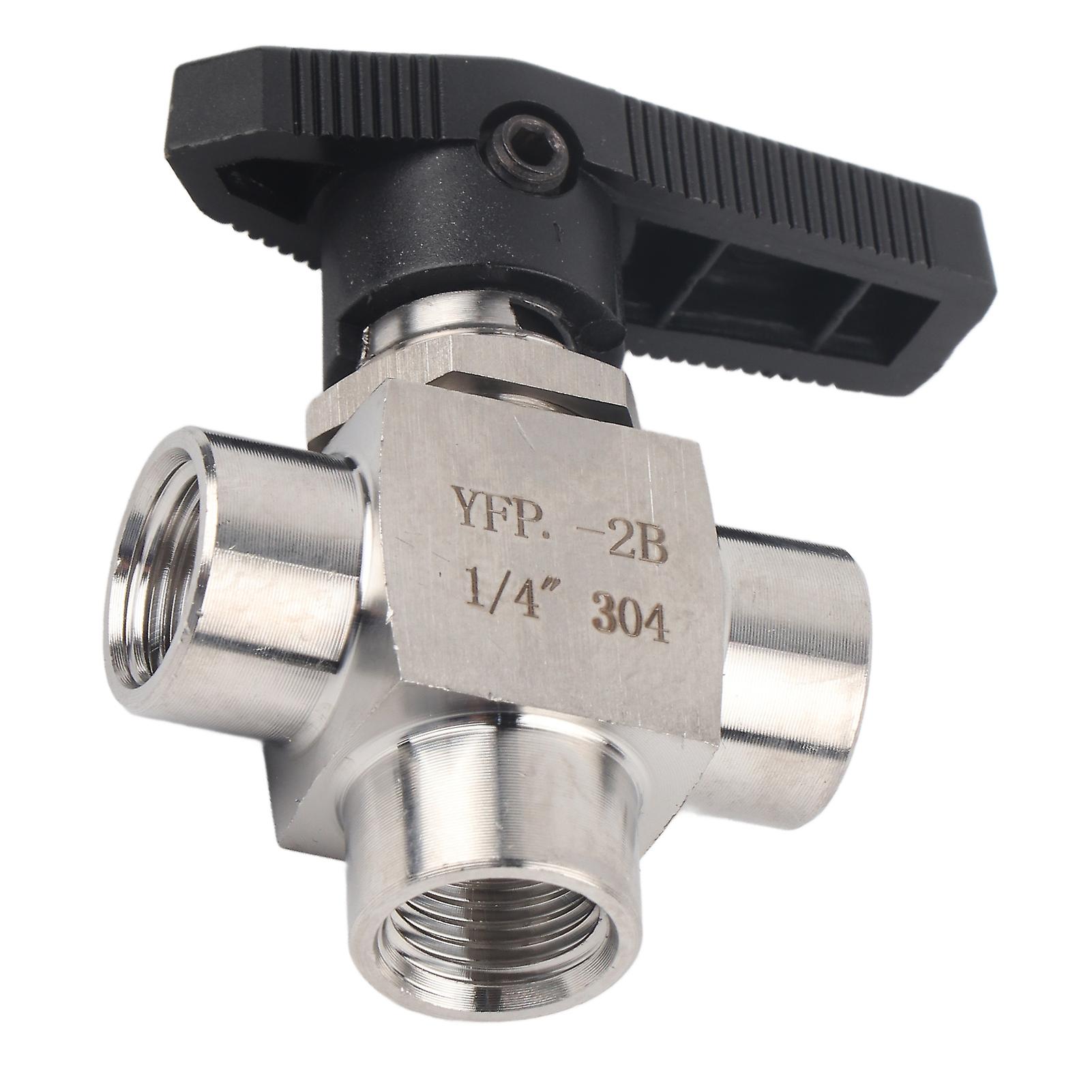 3 Way Ball Valve Bspp Female Thread Stainless Steel Valve For Water Pipe Flow Controlbspp 1/4in