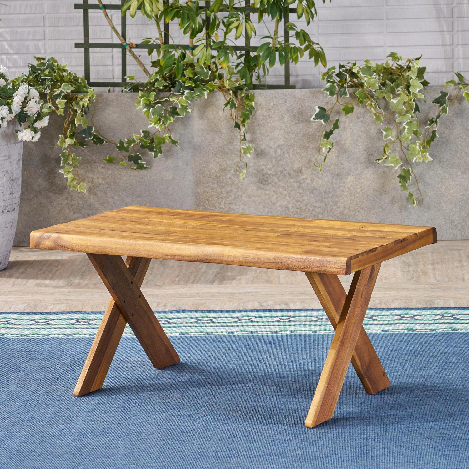 Outdoor Acacia Wood Coffee Table Teak  Crowdfused