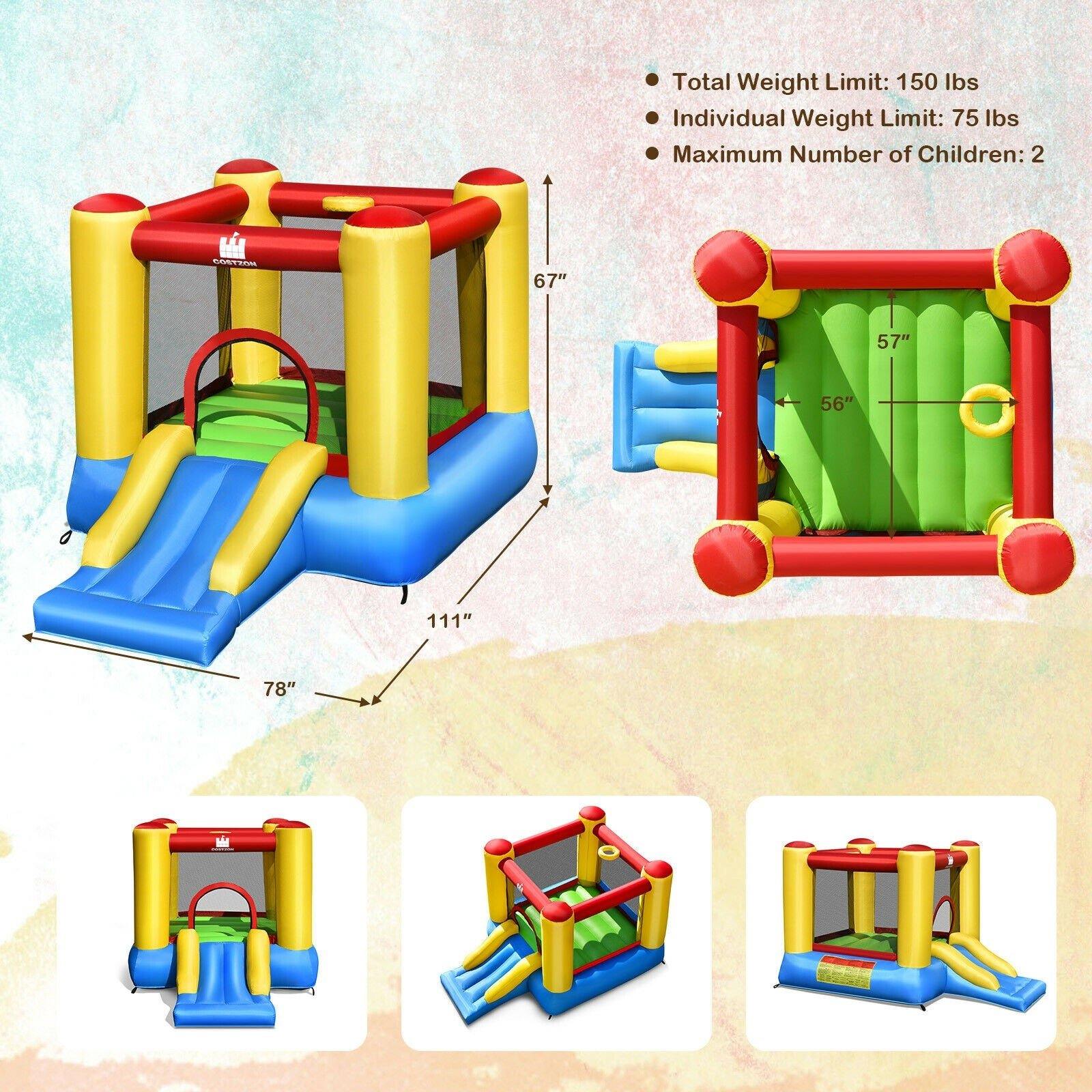 BOUNTECH Inflatable Bounce House, Kids Jump 'n Slide Bouncer with Jumping Area