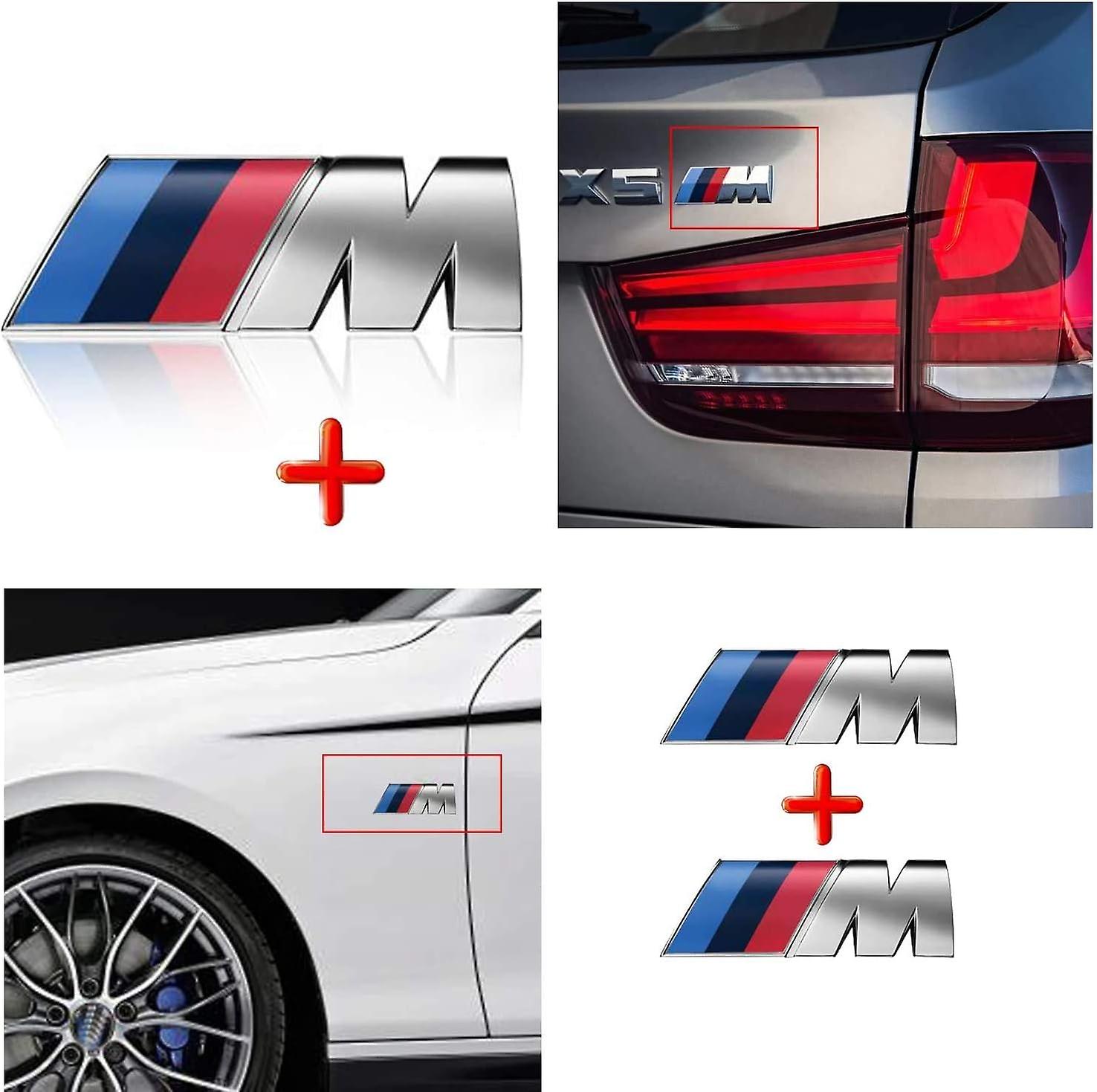 3pcs Fit Bmw M Power Badge Metal Tri Color Emblem Sticker，car Rear Trunk Fender Side Emblem Badge Decal Logo Compatible For All Bmw Series