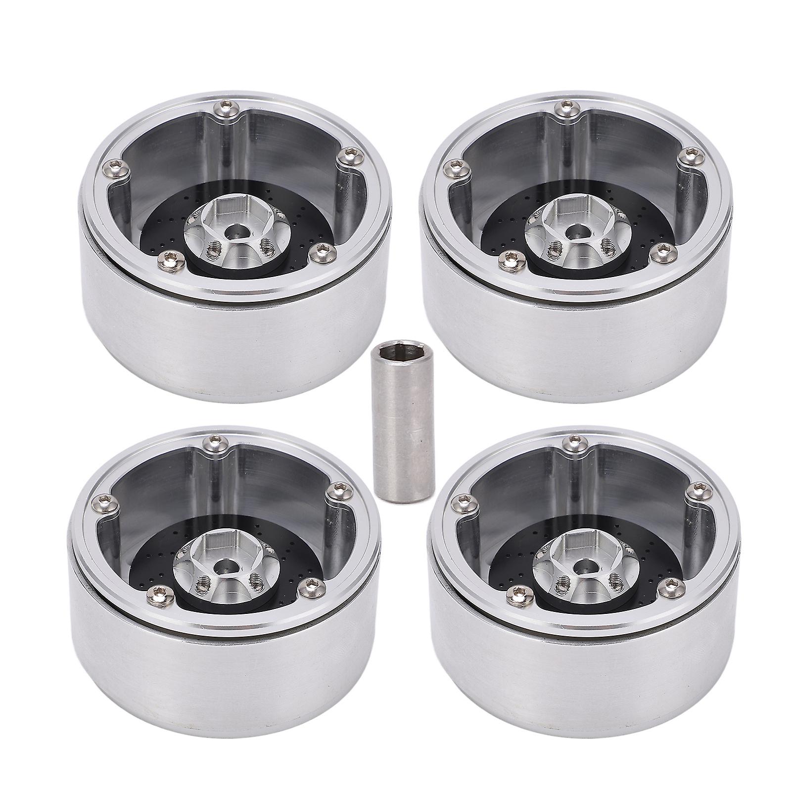 4pcs 2.2 Inches Metal Wheel Rims Hub With Break Disc For Axial Scx10 90046 1/10 Rc Car