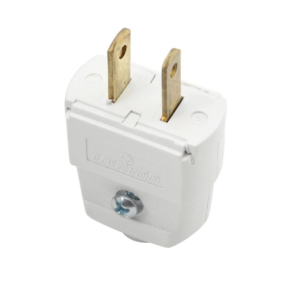 Leviton 15 Amp 125-Volt 2-Pole 2-Wire Polarized Plug White R62-00101-0WH