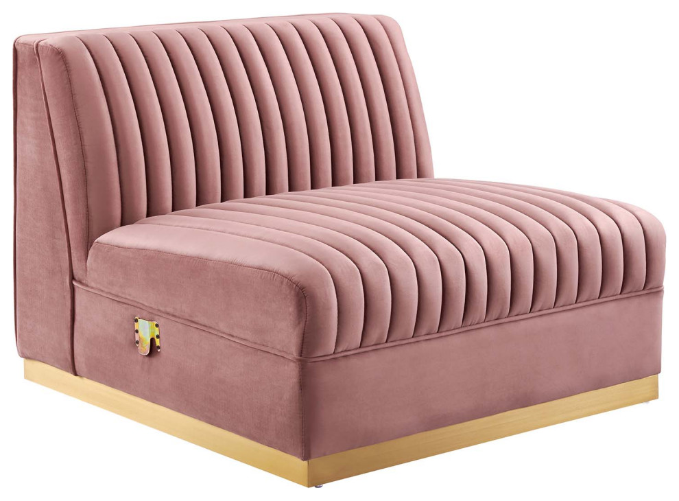 Sanguine Channel Velvet 3 Seat Modular Sectional Sofa   Contemporary   Sofas   by Modway  Houzz