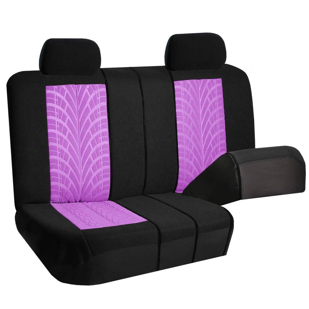 FH Group Polyester 47 in. x 23 in. x 1 in. Travel Master Full Set Car Seat Covers DMFB071115PURPLE