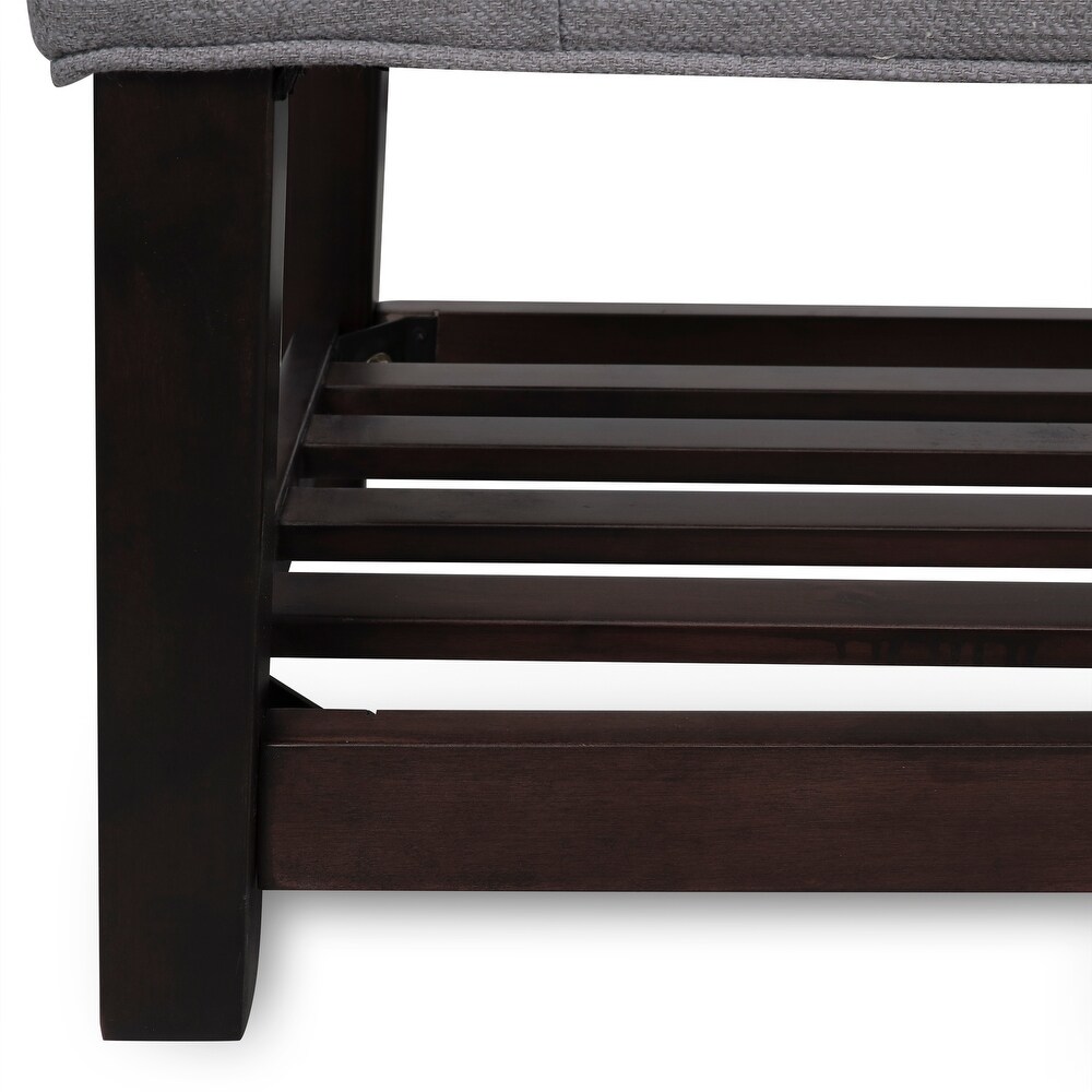 Roseland Contemporary Button Tufted Bench with Shelf by Christopher Knight Home