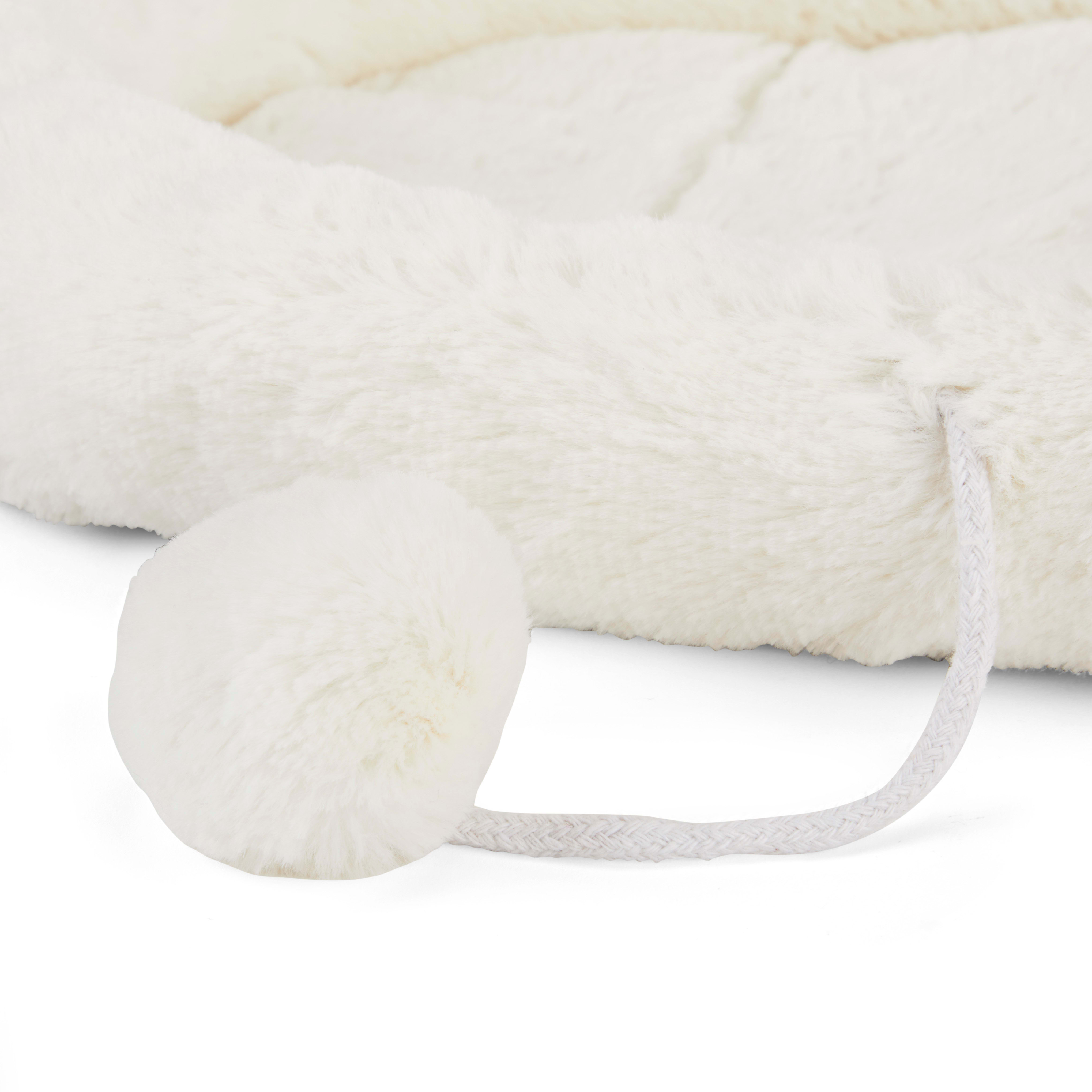 EveryYay Snooze Fest Ivory Cat Head Oval Snuggler Bed， 17