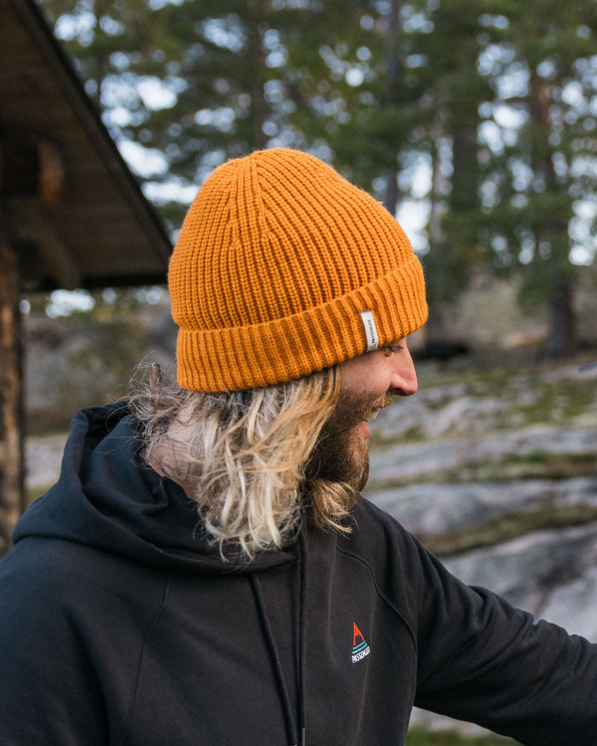 Compass Recycled Beanie - Sunrise Orange