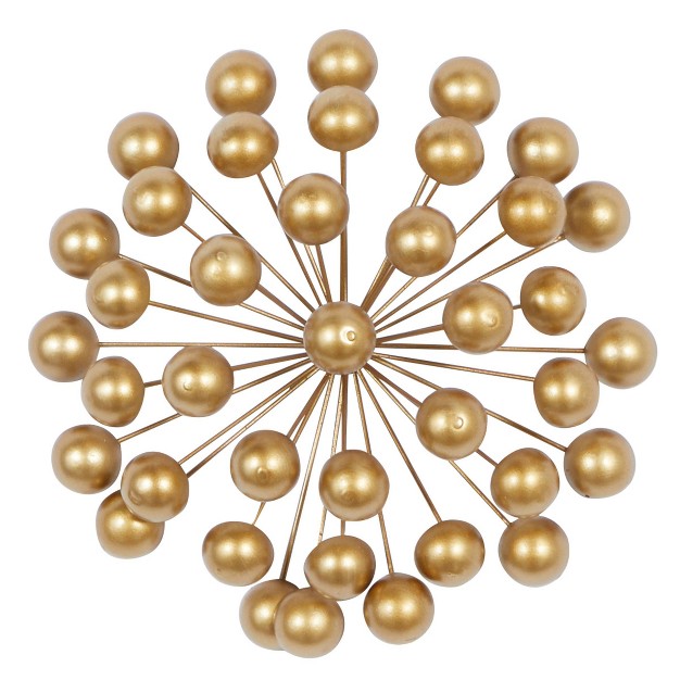 Metal Starburst Wall Decor With Orb Detailing Gold Cosmoliving By Cosmopolitan