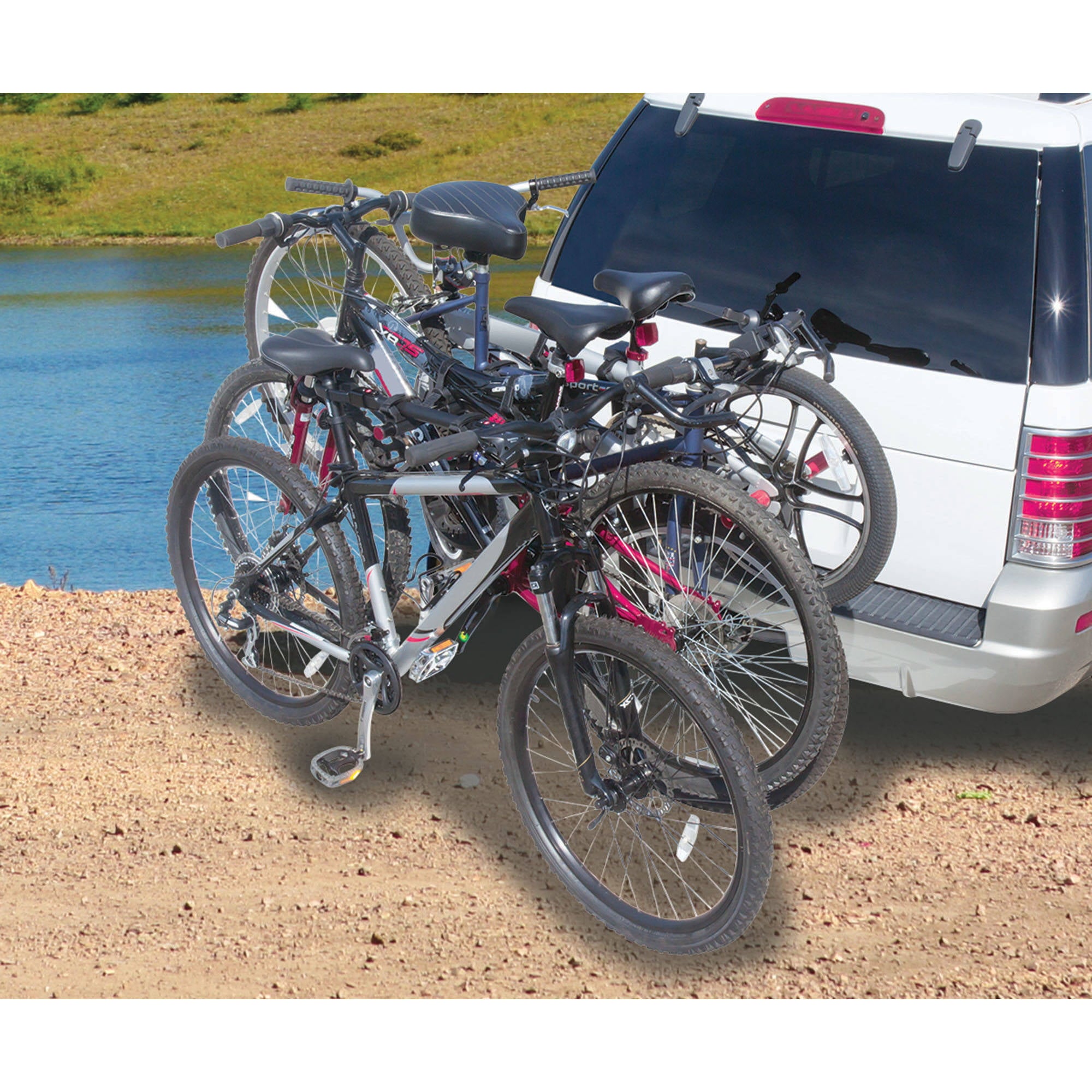 REESE Explore Bike Rack 4-Bike Tilt Hitch Mount， Model# 1393100G