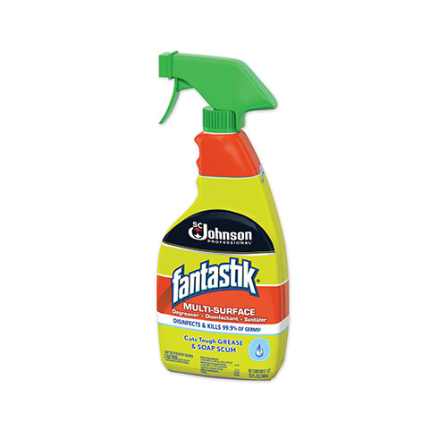 SC Johnson Fantastik Multi-Surface Disinfectant Degreaser | Herbal， 32 oz Spray Bottle， 8