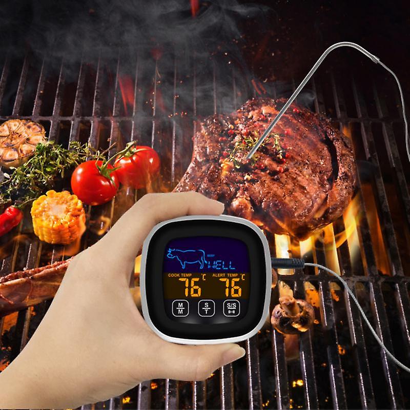 Kitchen Food Thermometer Outdoor Bbq Led Smart Display Steak Meat Bbq Probe Temperature Alarm Cooking Timer Kitchen Tester