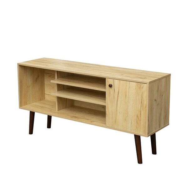 Nestfair TV Stand Entertainment Center with Shelves and Cabinet