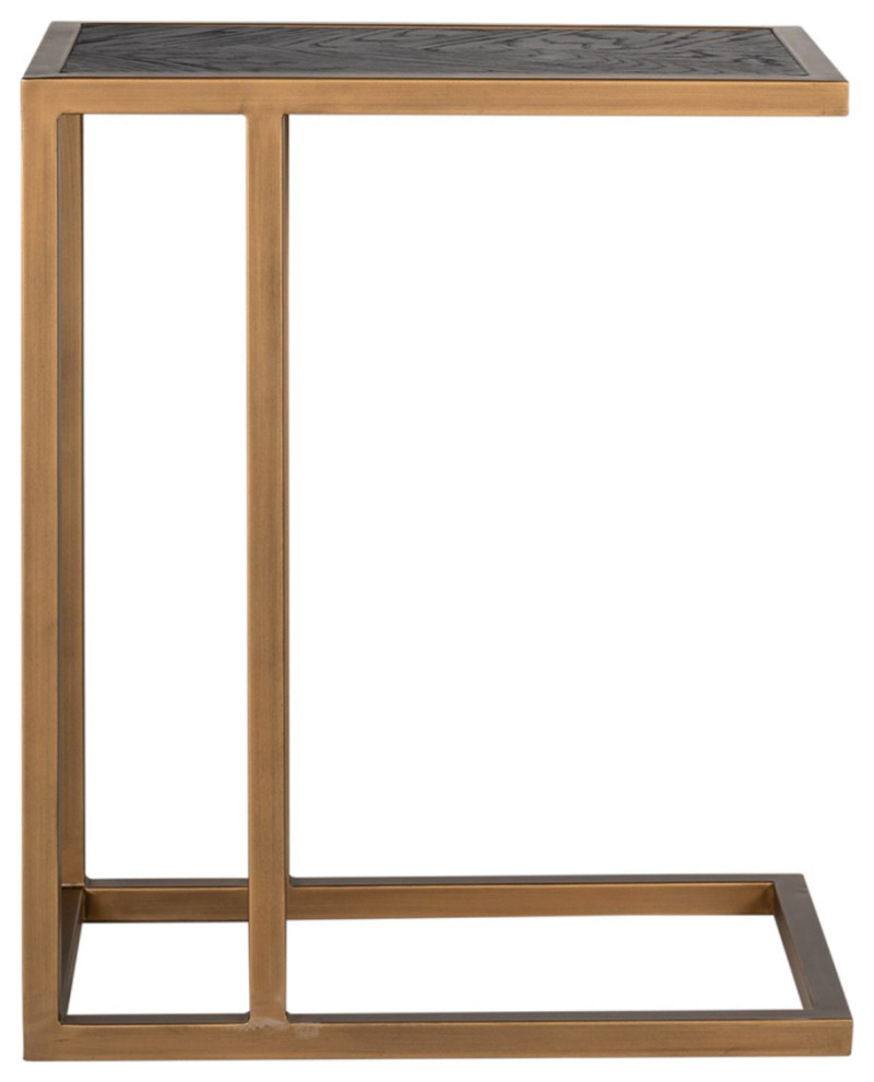 Brass Framed Oak Sofa Table  OROA Blackbone   Modern   Side Tables And End Tables   by Oroa   Distinctive Furniture  Houzz