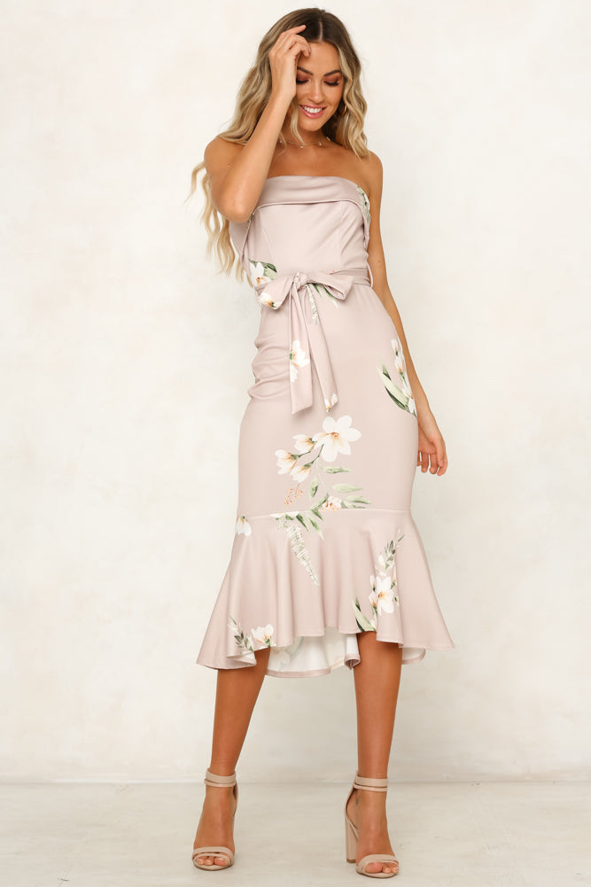 Heart In Hudson Midi Dress Beige