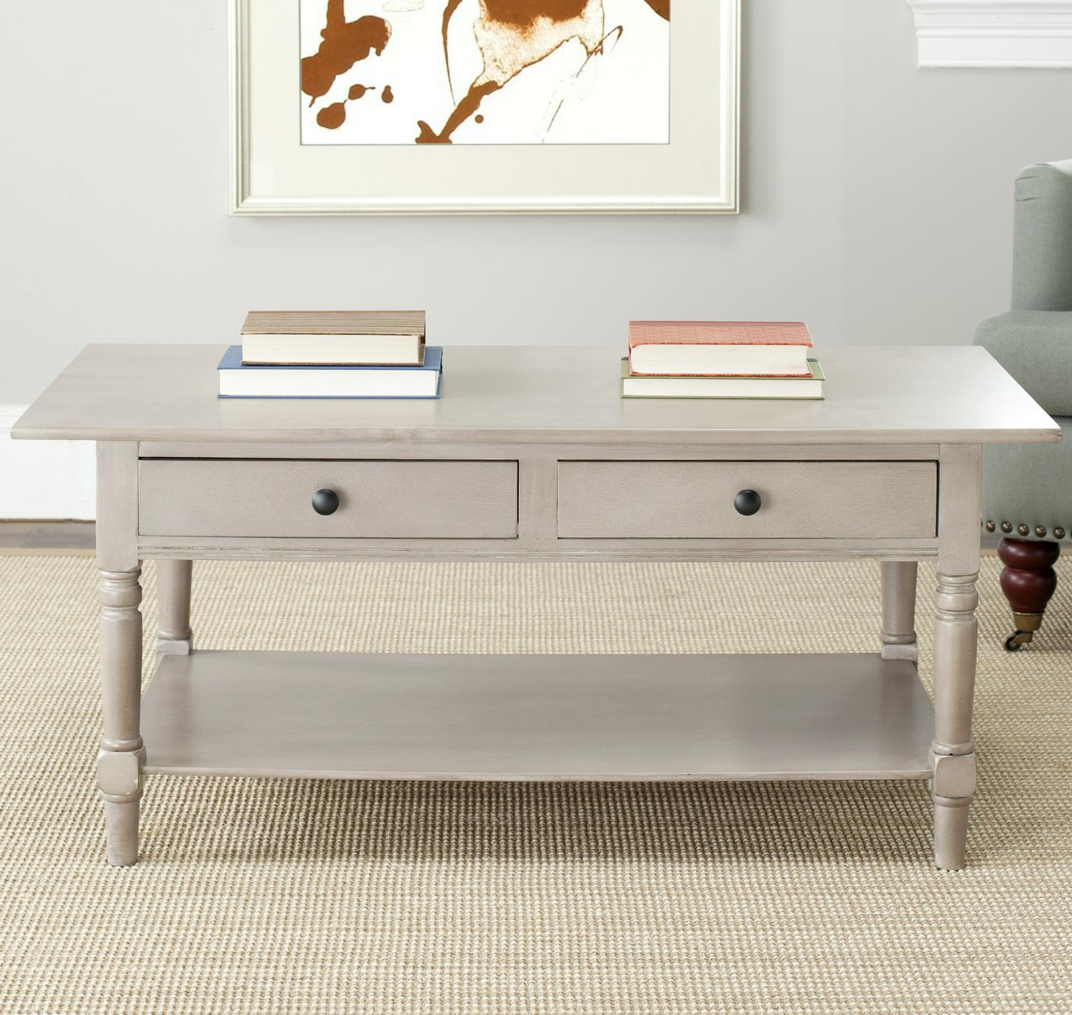 Safavieh Boris Solid Contemporary 2 Drawer Coffee Table  Crowdfused