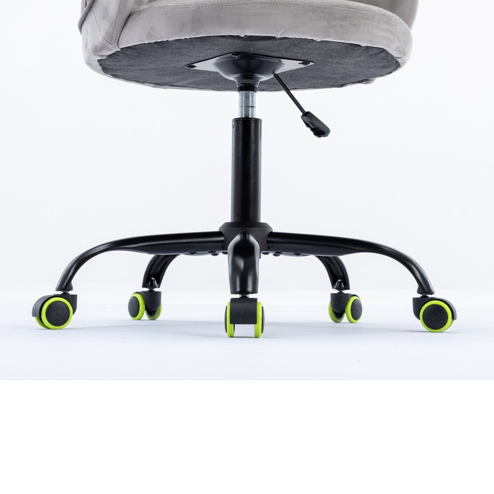 360 Degree Swivel Velvet Leisure Office Chair With Rolling Wheels