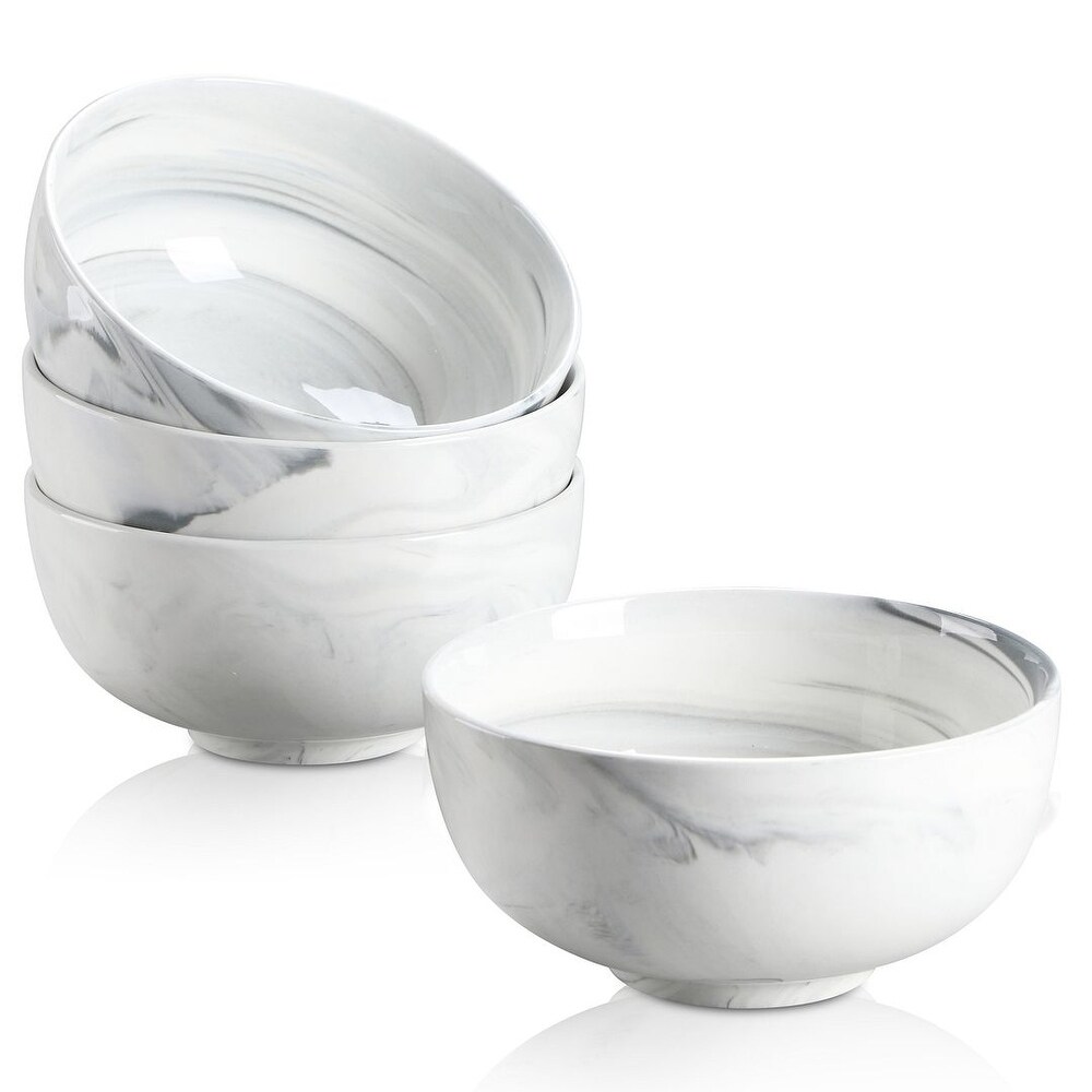 MALACASA 4 Piece Porcelain Soup Salad Bowls Set