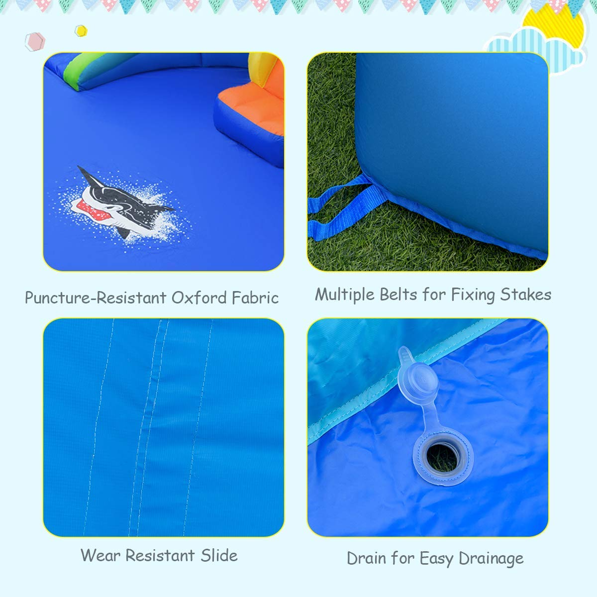 BOUNTECH 18 x 17 x 9.5 FT Mighty Bounce House w/ Large Splash Pool