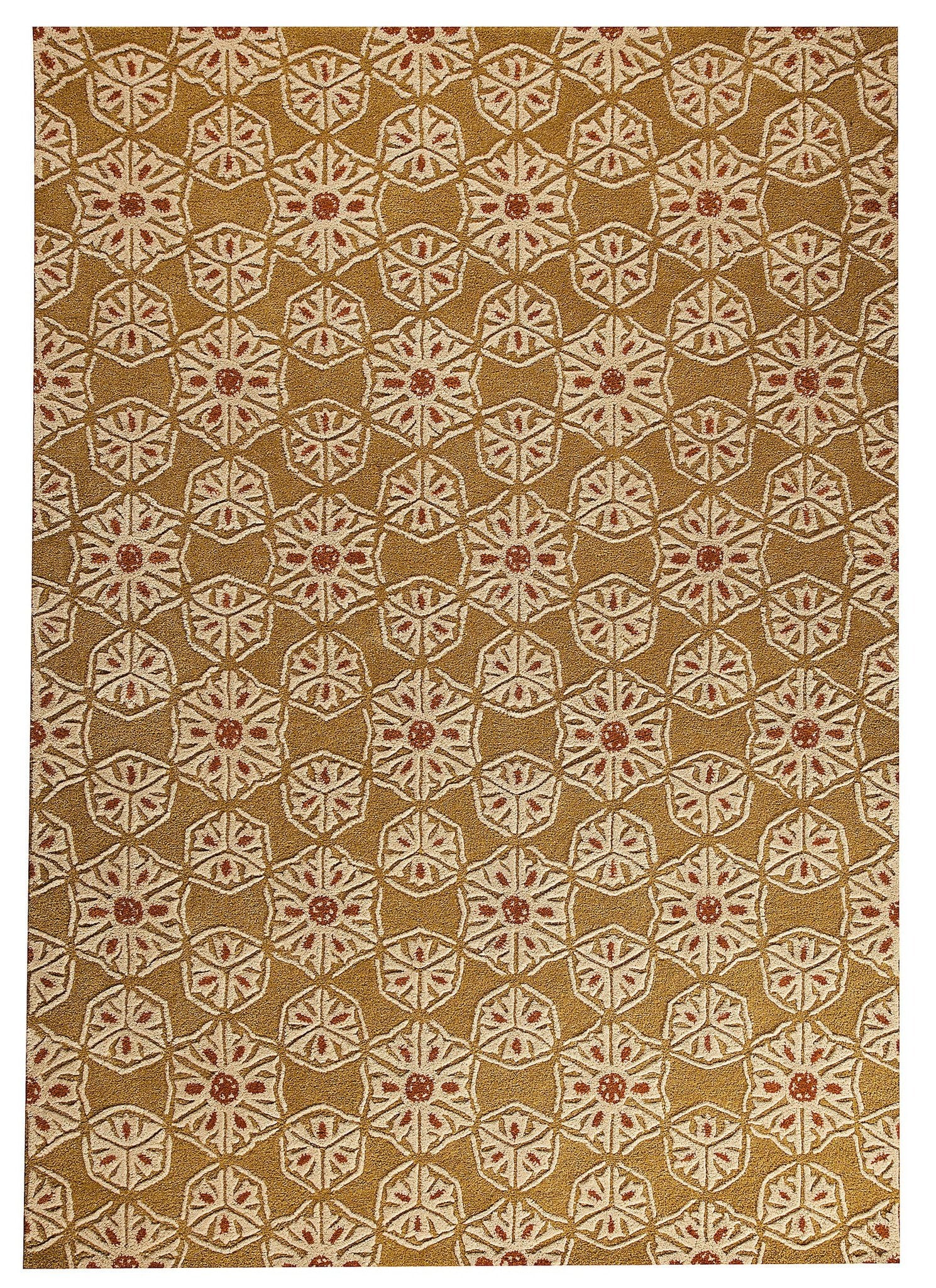 Normandie Collection Hand Tufted Wool Area Rug in Gold