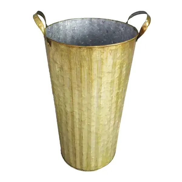 Hot sale french gold bucket farmhouse buckets for flowers galvanized buckets for flowers