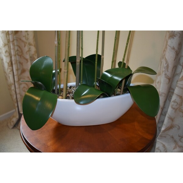 32 Real Touch Phalaenopsis Orchid with White Oval Container