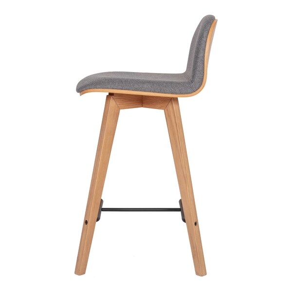 Aurelle Home Natina Modern Wood and Fabric Counter Stool