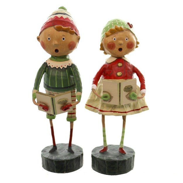 Lori Mitchell Henry amp Holly Come A Caroling Two Figurines 6 5 Inches Singing Christmas Caroling 87545 Polyresin Multicolored