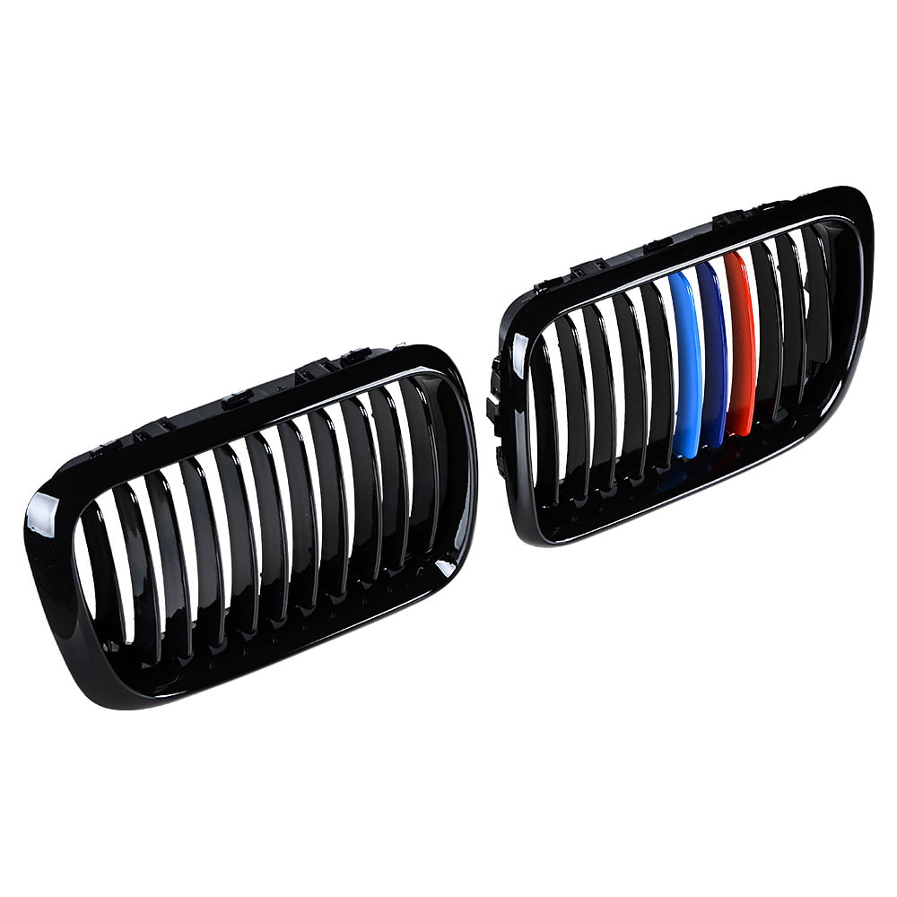 Astra Depot Glossy Black M-Color Car Front Kidney Grilles Grill for BMW E36 318i 323i 1997-1999