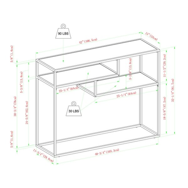 Middlebrook Designs Modern 2-Tier Entry Table