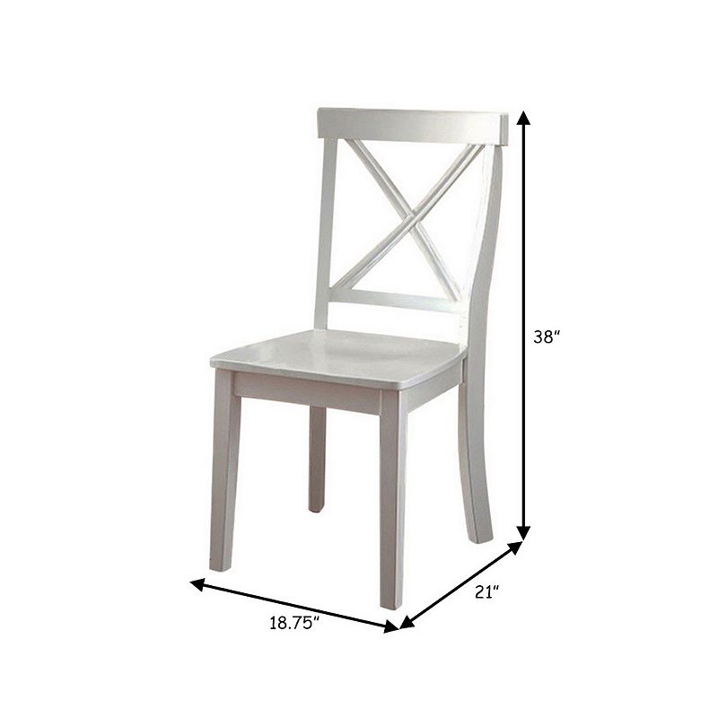 Wooden Armless Side chair， White， Pack of 2