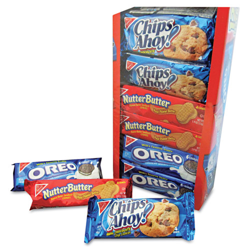 Nabisco Variety Pack Cookies， Assorted， 1.75 oz Packs， 12 Packs/Box (04738)