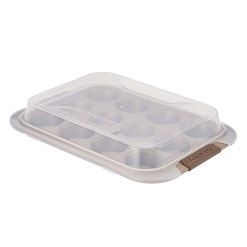 Anolon Advanced Bronze Nonstick Muffin Pan with Lid