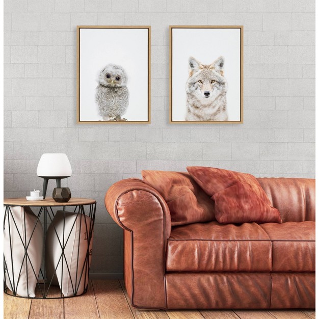 X 24 quot Sylvie Animal Studio Owl Framed Canvas By Amy Peterson Natural Kate amp Laurel All Things Decor