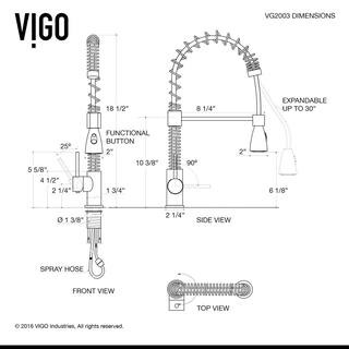 VIGO Brant Single Handle Pull-Down Sprayer Kitchen Faucet in Stainless Steel VG02003ST