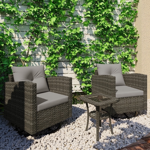 3 Pieces Outdoor Swivel Patio Furniture Set