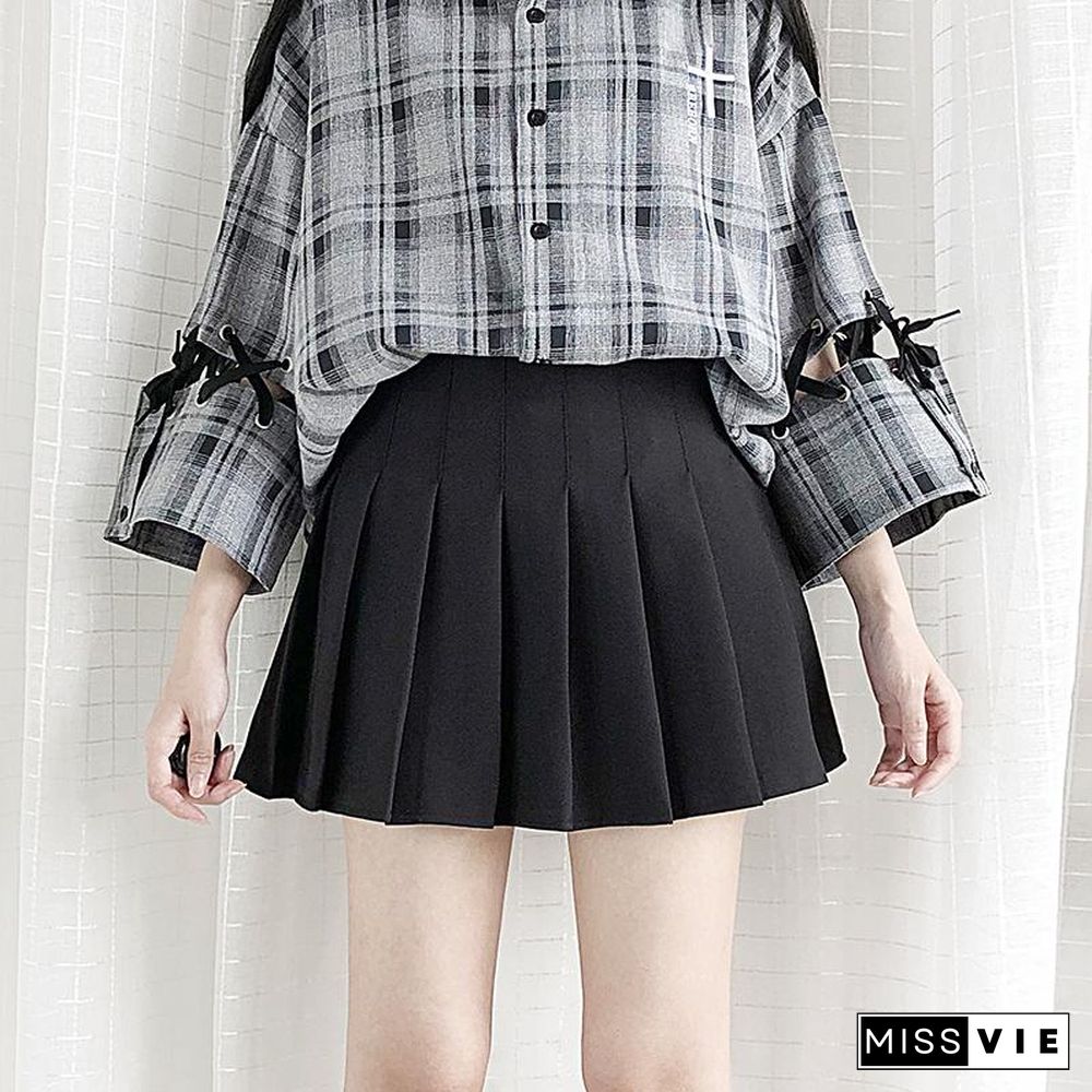 Japanese Pleated High Waist College Style Mini Skirt