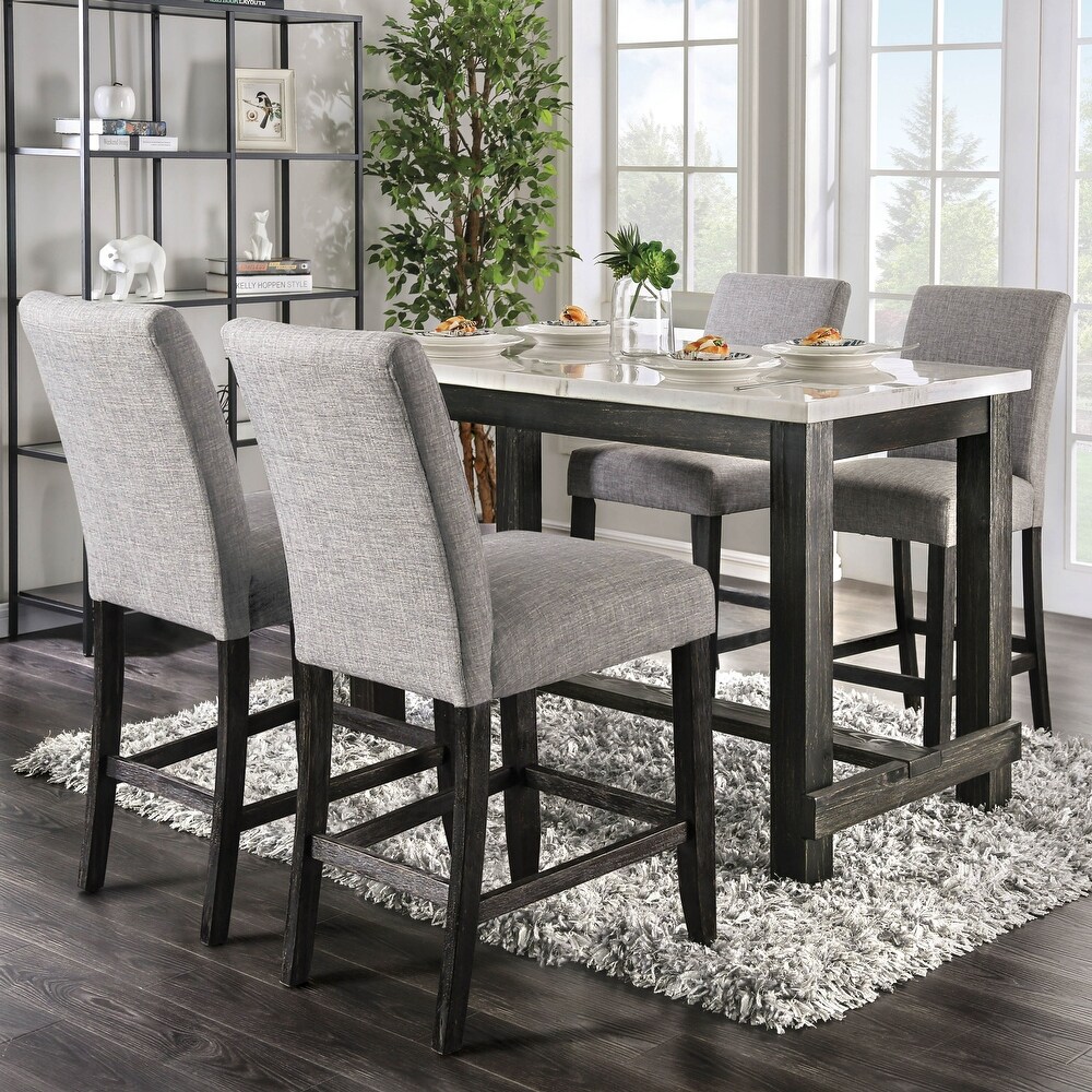 Shap Rustic Solid Wood 5 Piece Counter Height Dining Set by Furniture of America