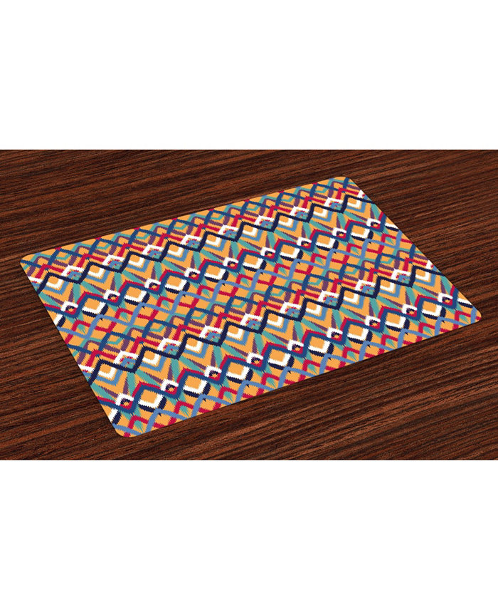 Ambesonne Ikat Place Mats Set of 4