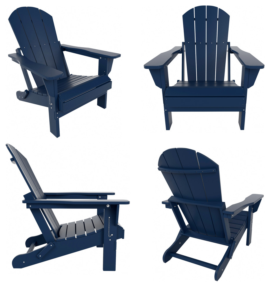 WestinTrends 4PC Outdoor Patio Folding Adirondack Chair Set  Fire Pit Chairs   Transitional   Outdoor Lounge Sets   by WestinTrends  Houzz