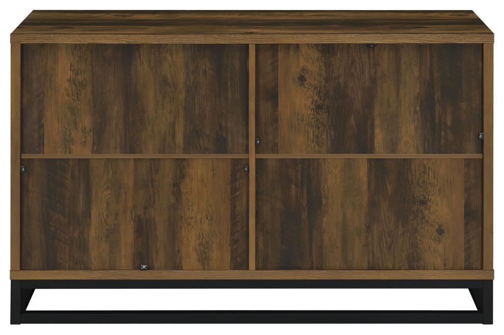 Ryatt 4 door Engineered Wood Accent Cabinet Dark Pine   Modern   Accent Chests And Cabinets   by Modon  Houzz