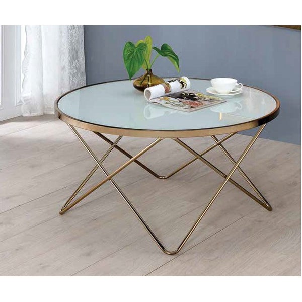 ACME Valora Coffee Table in Champagne and Frosted Glass