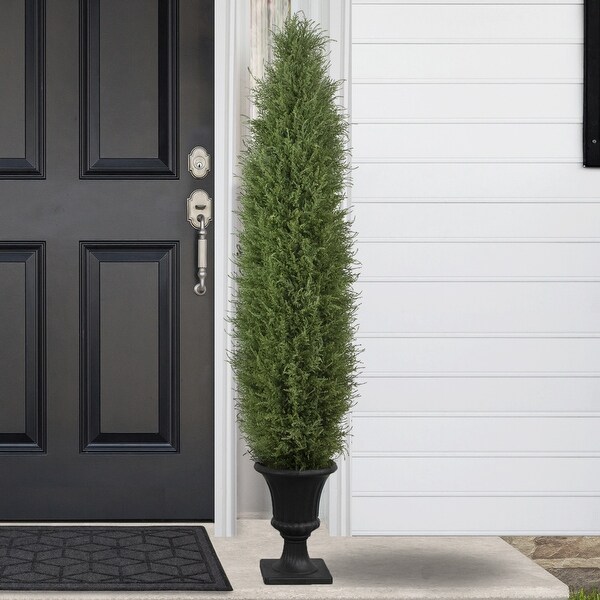 Real Touch™ Artificial Cedar Pine Arborvitae Tree in Urn Style Pot，Unlit