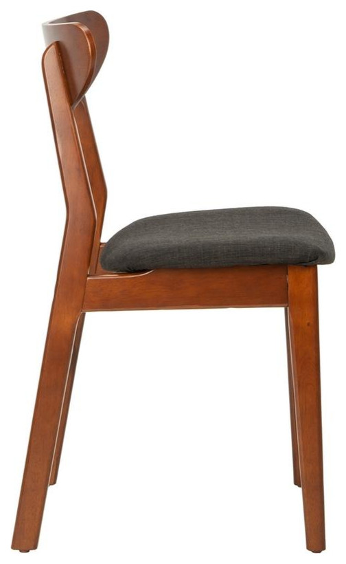 Massell Retro Dining Chair set of 2 Walnut / Black   Midcentury   Dining Chairs   by Peachtree Fine Furniture  Houzz