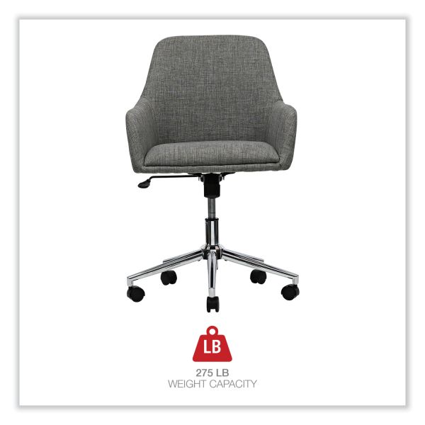 Workspace by Alera Mid-Century Task Chair， Supports Up to 275 lb， 18.9