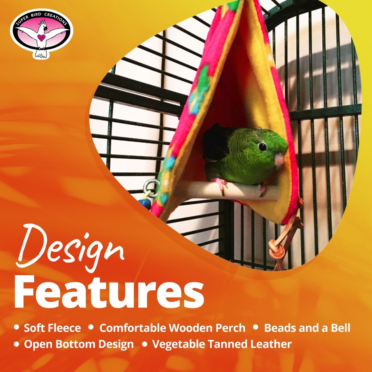 Super Bird Creations Peekaboo Perch Bird Tent， Color Varies， Small