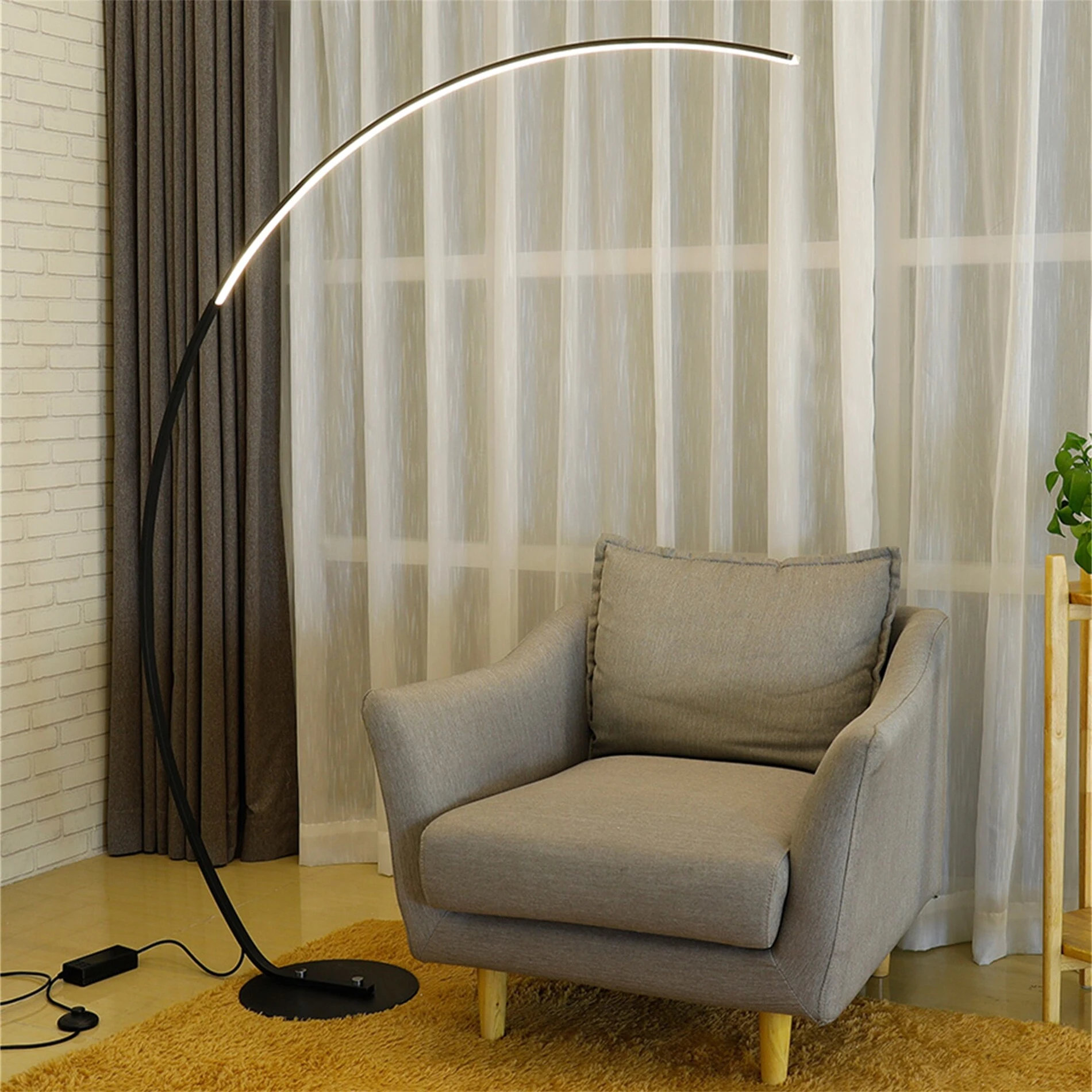 62.99 Inches Metal Arched Floor Lamp