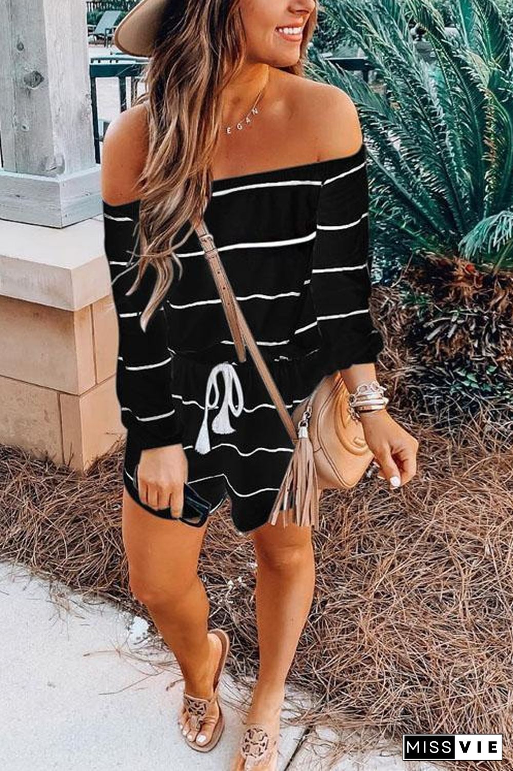 Striped One-Piece Romper