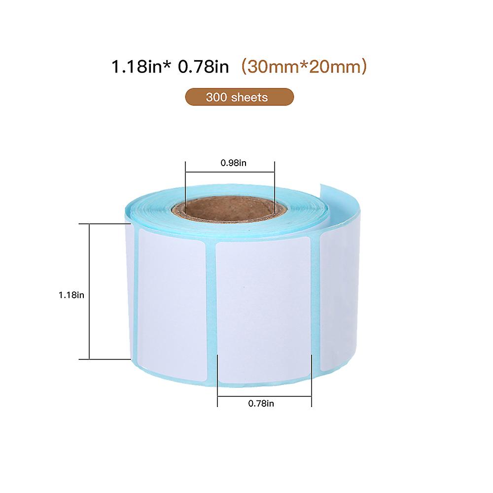 Thermal Label Sticker 10 Rolls Waterproof Oil-proof Wine-proof 1.18*0.78in/30*20mm Strong Adhesive Sticker For Various Uses With 300pcs Per Roll  30mm