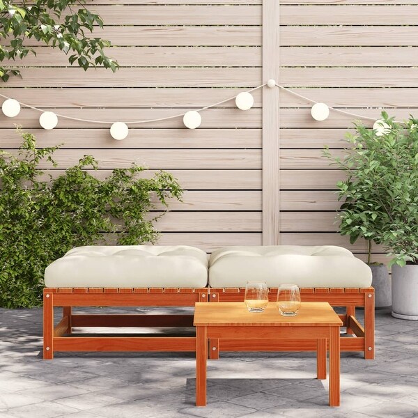 vidaXL Patio Furniture with Cushions Outdoor Sectional Seating Solid Wood Pine